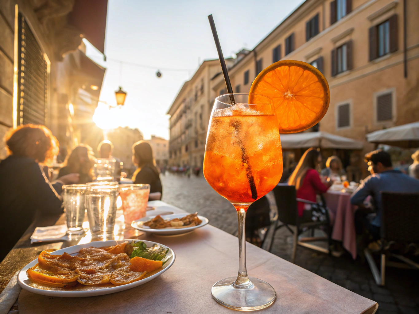 Craft Aperol Spritz served with fresh orange slice and rosemary garnish